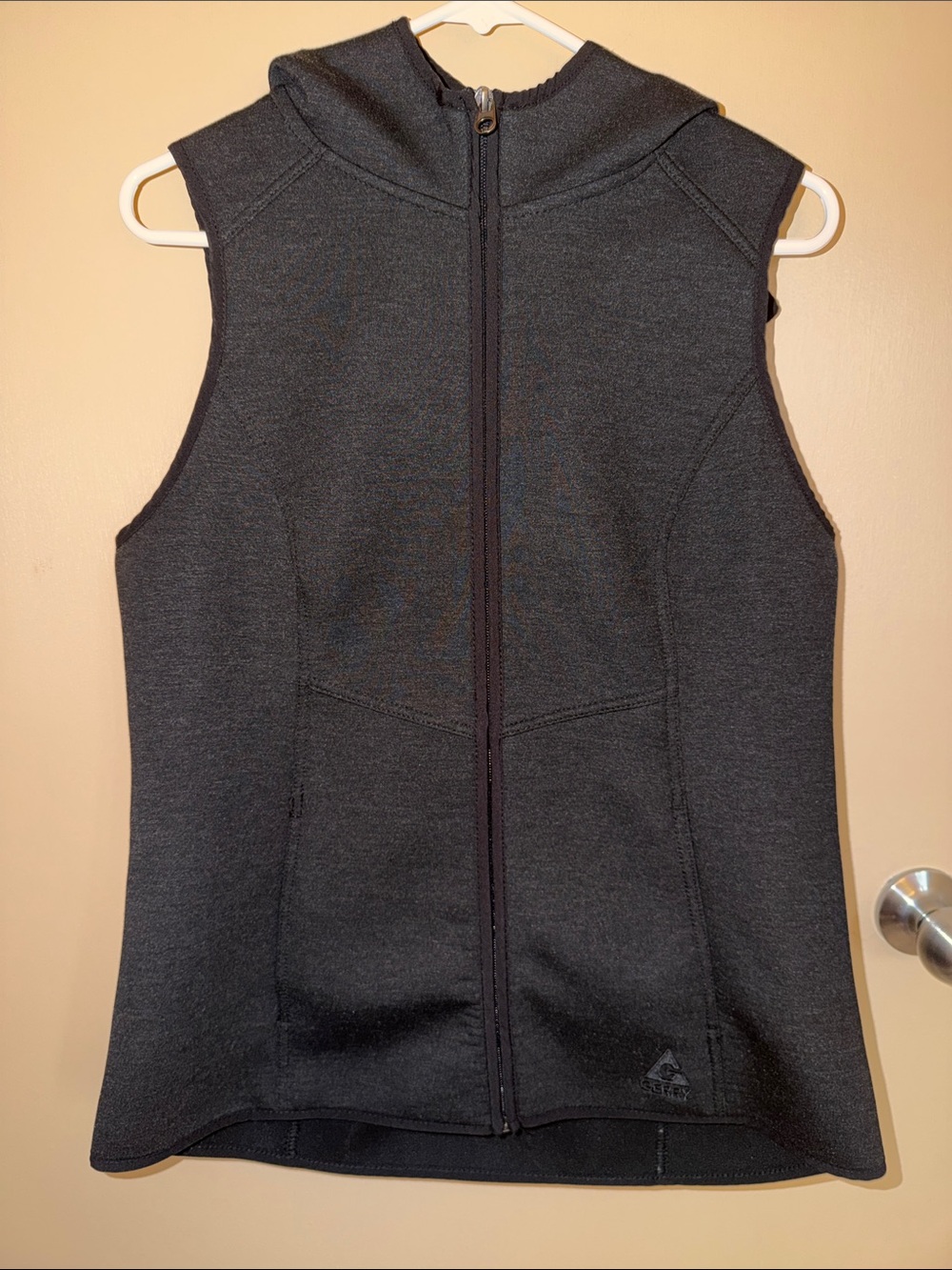 Gerry Dark Heather Charcoal Gray Hooded Sleeveless Zip-up Vest